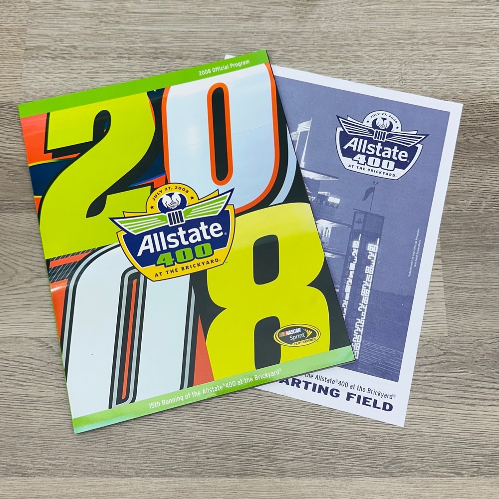 NASCAR Official Program 2008 Allstate 400 at the Brickyard Souvenir Racing